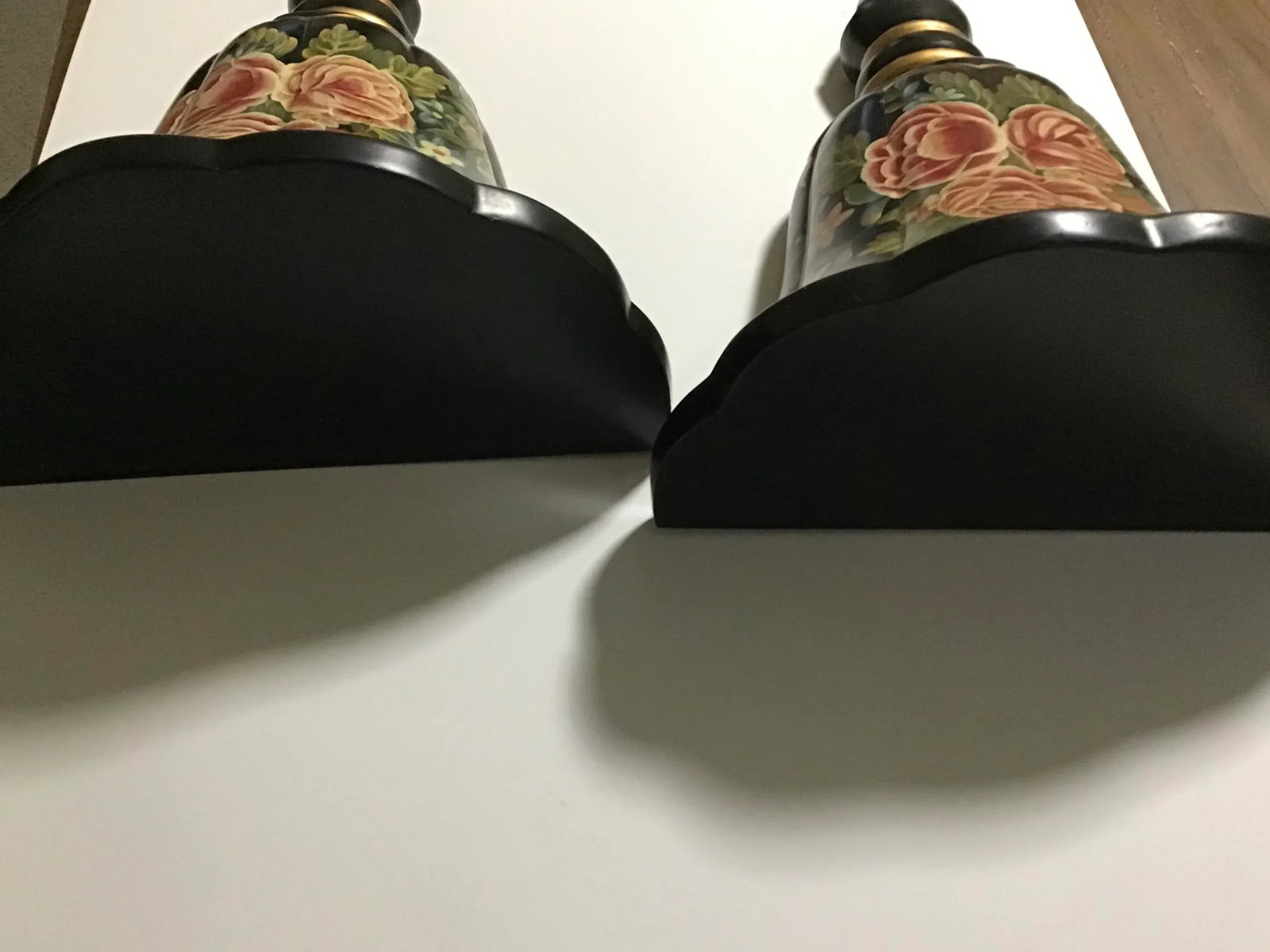 19th Century Style Regency Floral Wall Sconce Shelves - a Pair - 6