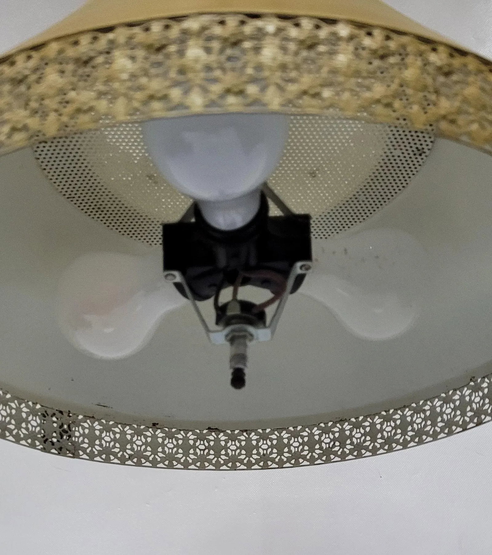 Vintage Tole French Filagree Metal Hanging Ceiling Kitchen Light - 4