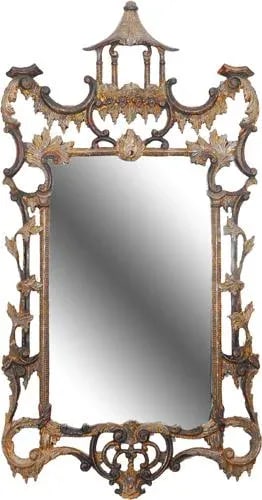 Vintage Italian Chinese Hand Carved Mirror With Chippendale Style - 13