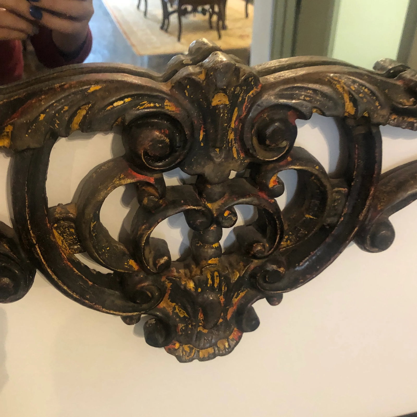 Vintage Italian Chinese Hand Carved Mirror With Chippendale Style - 6