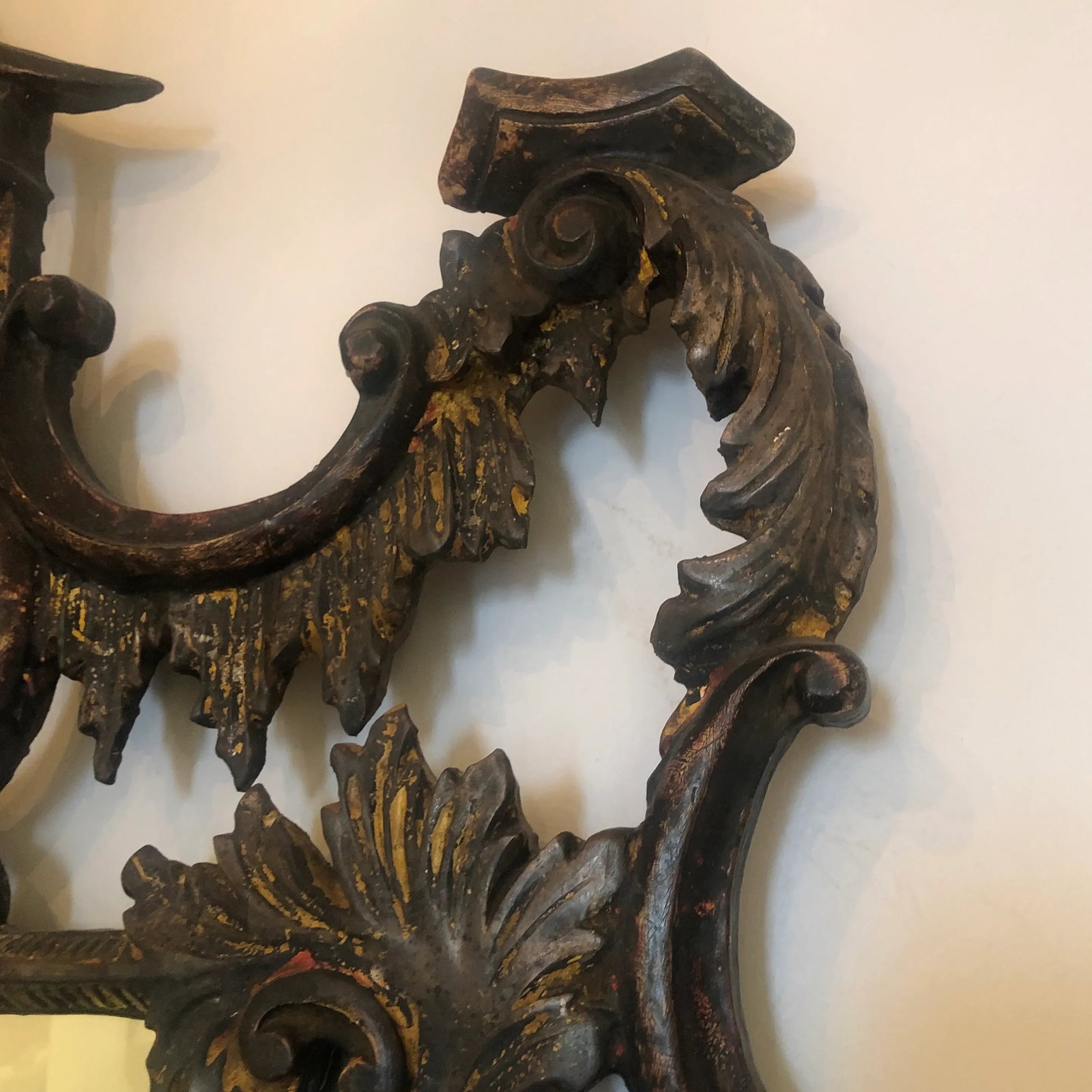 Vintage Italian Chinese Hand Carved Mirror With Chippendale Style - 7