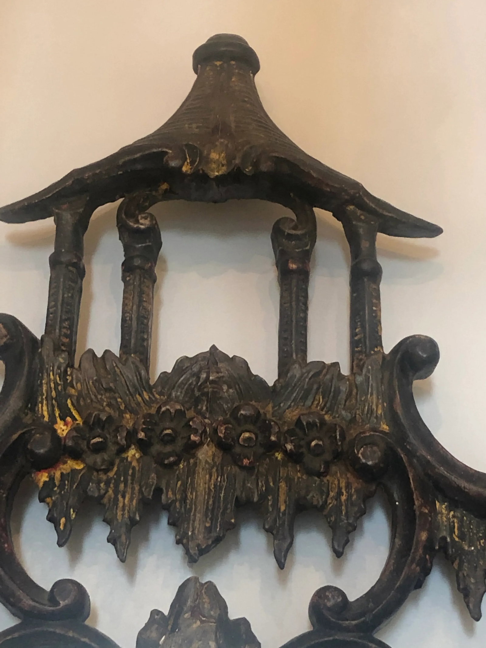 Vintage Italian Chinese Hand Carved Mirror With Chippendale Style - 9