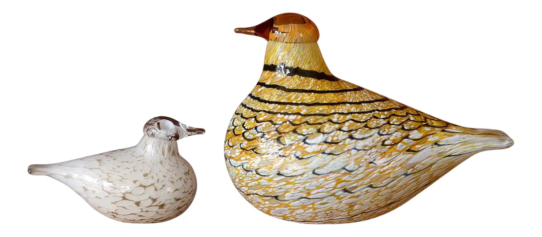 Iittala Oiva Toikka Glass Birds - a Pair (1 of 5)
