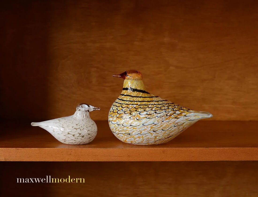 Iittala Oiva Toikka Glass Birds - a Pair - 2