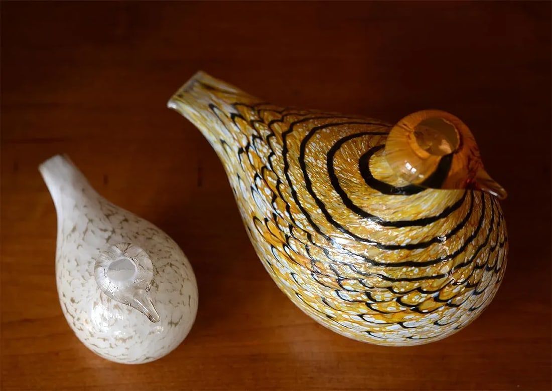 Iittala Oiva Toikka Glass Birds - a Pair - 3