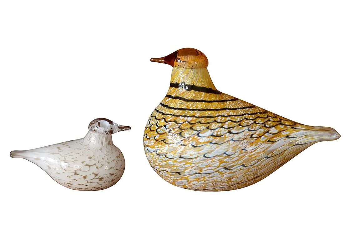 Iittala Oiva Toikka Glass Birds - a Pair - 5