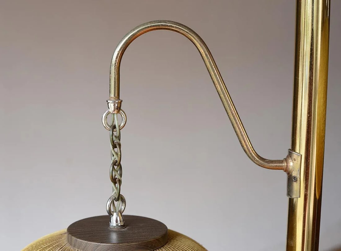 1950s Mid-Century Modern Spun Gold Fiberglass Floor Lamp - 8