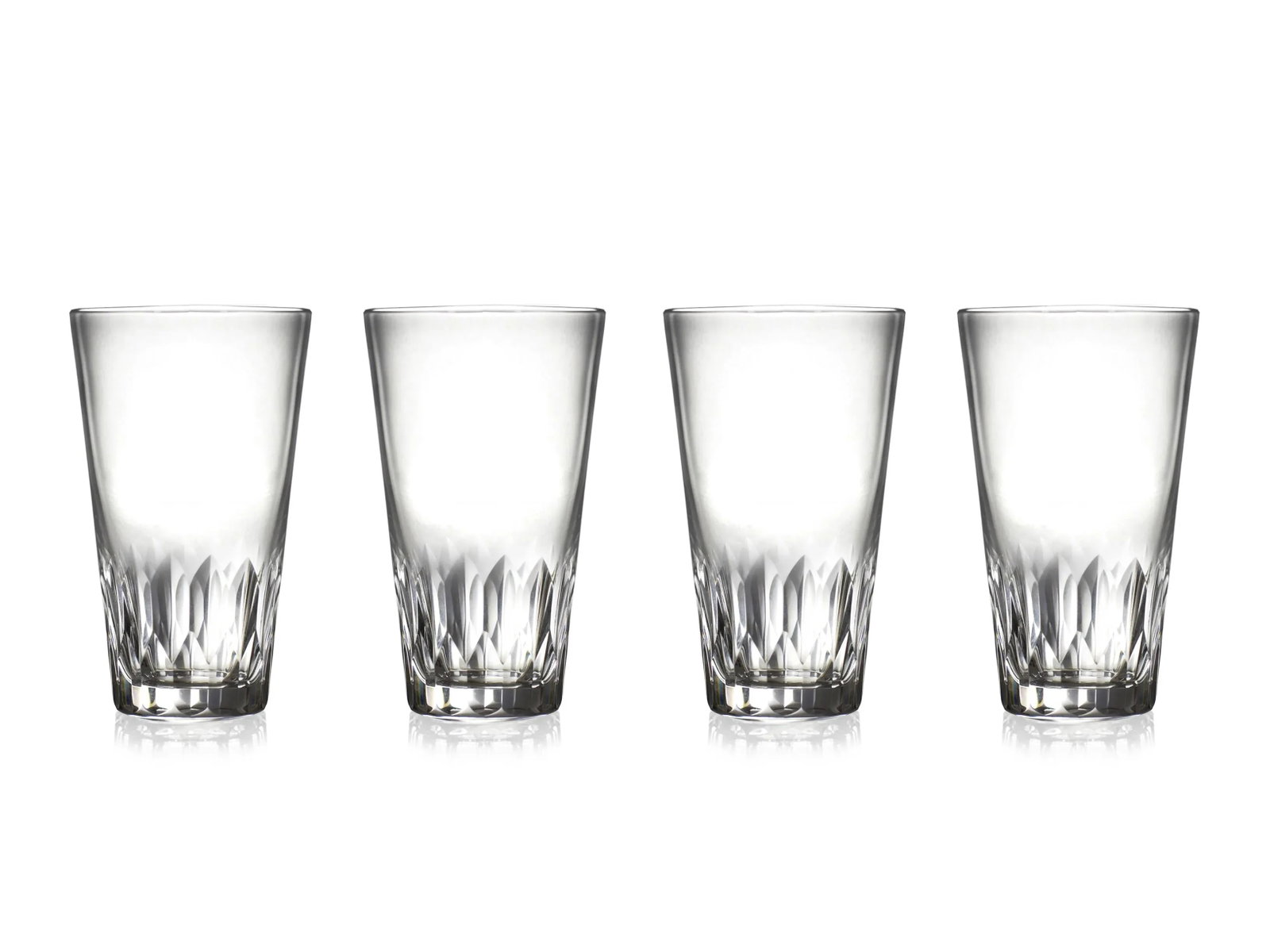 Vintage Cut Crystal Highball Tumblers Serving Drinking Glasses Made by Josair France- Set of 4 - 5