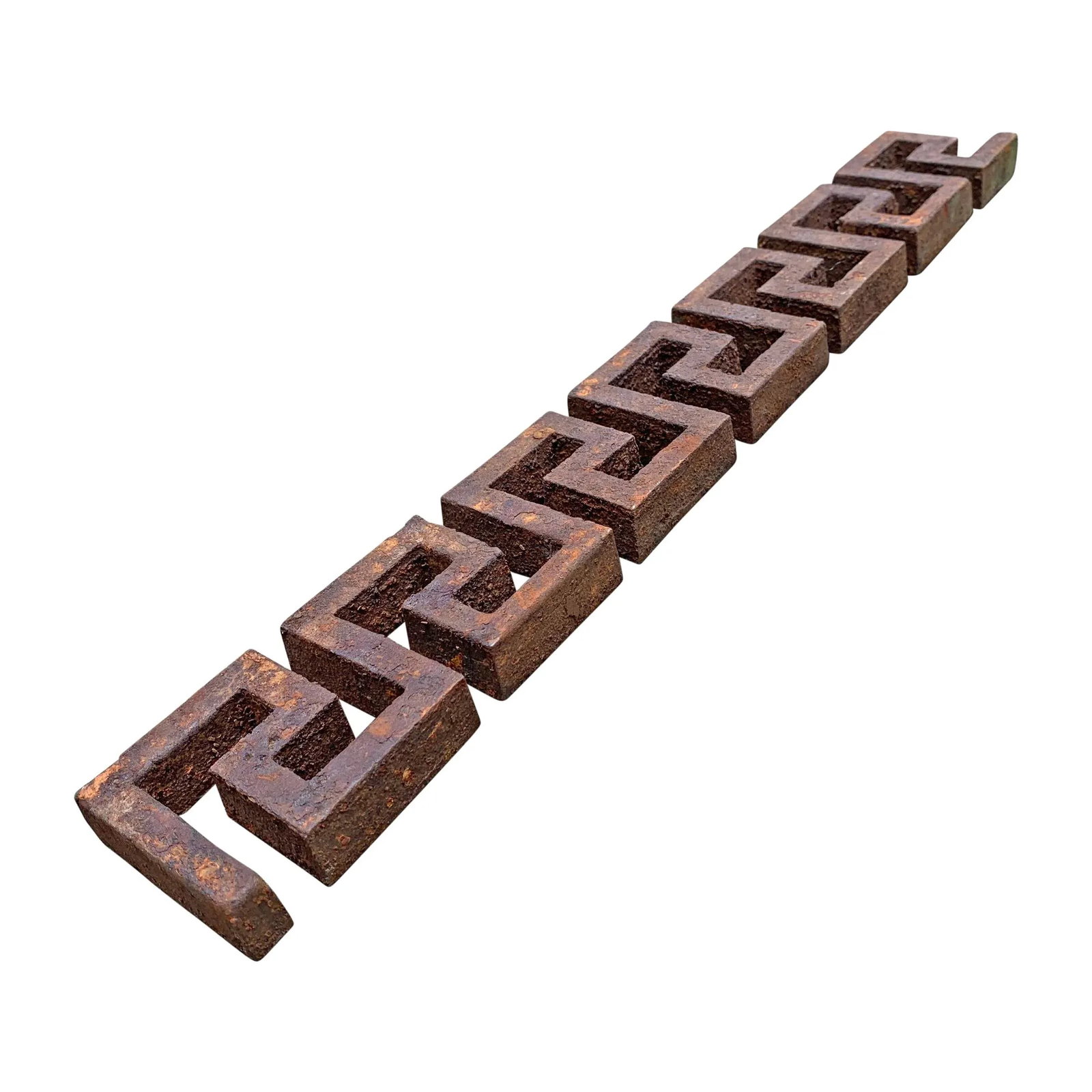 Early 20th Century Iron Greek Key Fragments - Set of 6 - 4