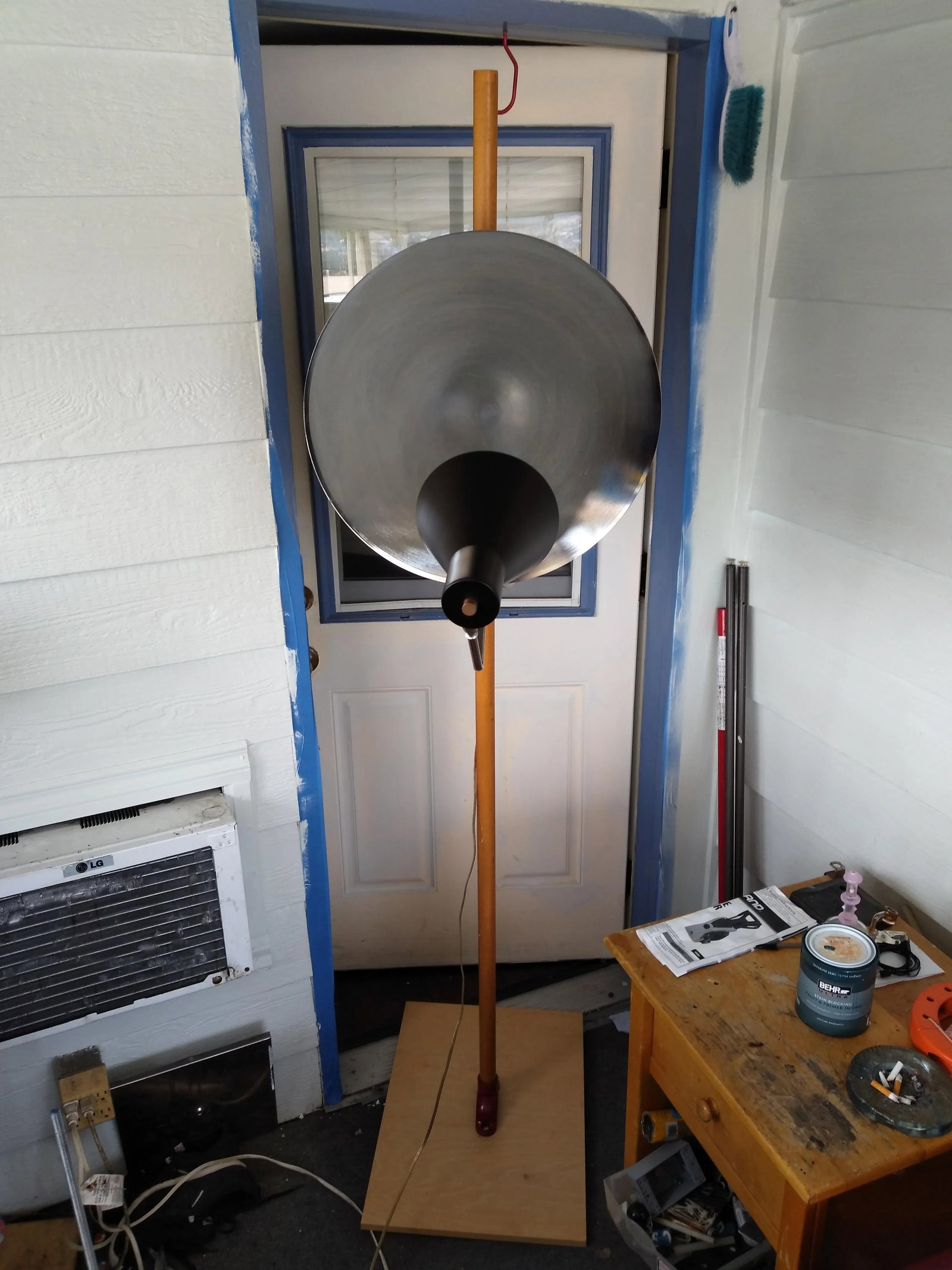 Large Mid-Century Modern Style Industrial Reflector Floor Lamp - 10