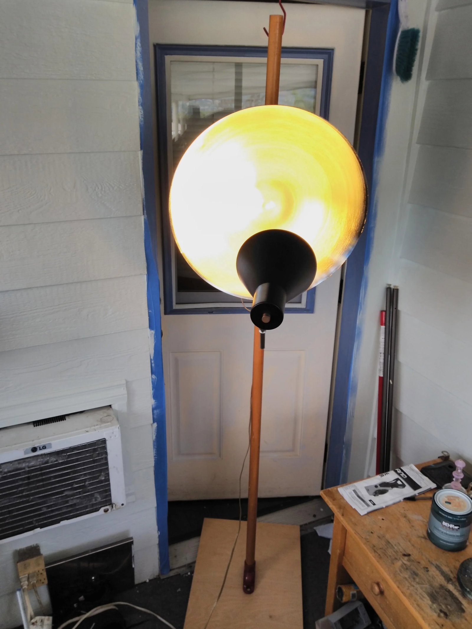 Large Mid-Century Modern Style Industrial Reflector Floor Lamp - 3