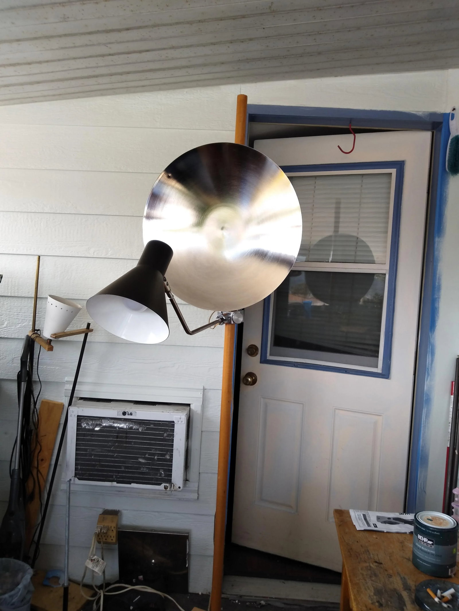 Large Mid-Century Modern Style Industrial Reflector Floor Lamp - 5