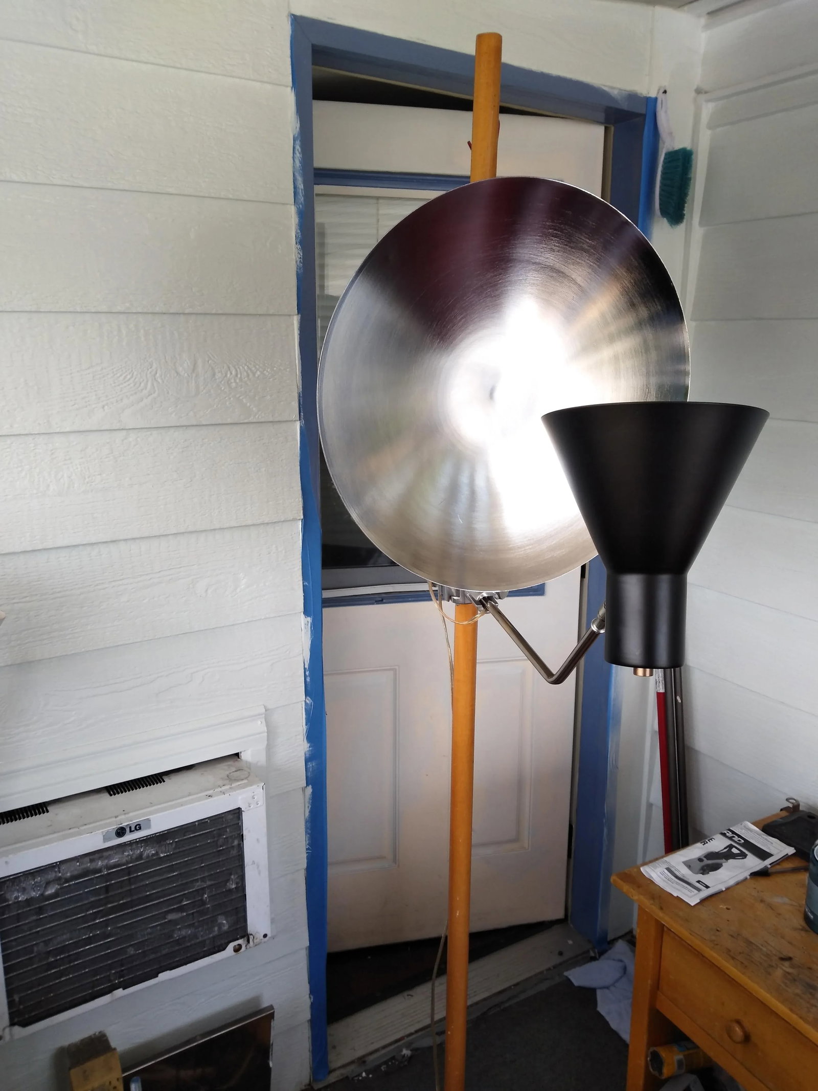 Large Mid-Century Modern Style Industrial Reflector Floor Lamp - 6