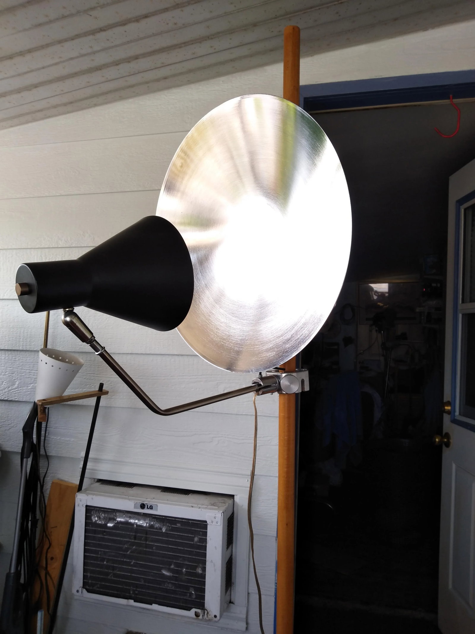Large Mid-Century Modern Style Industrial Reflector Floor Lamp - 9