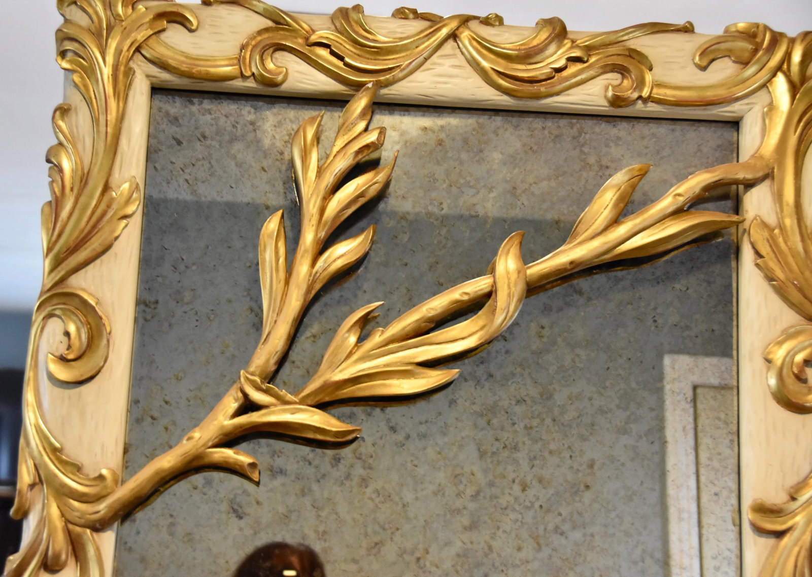 Louis XVI Rococo Style Wood Gold Gilt Floor Aged Mirror - 2