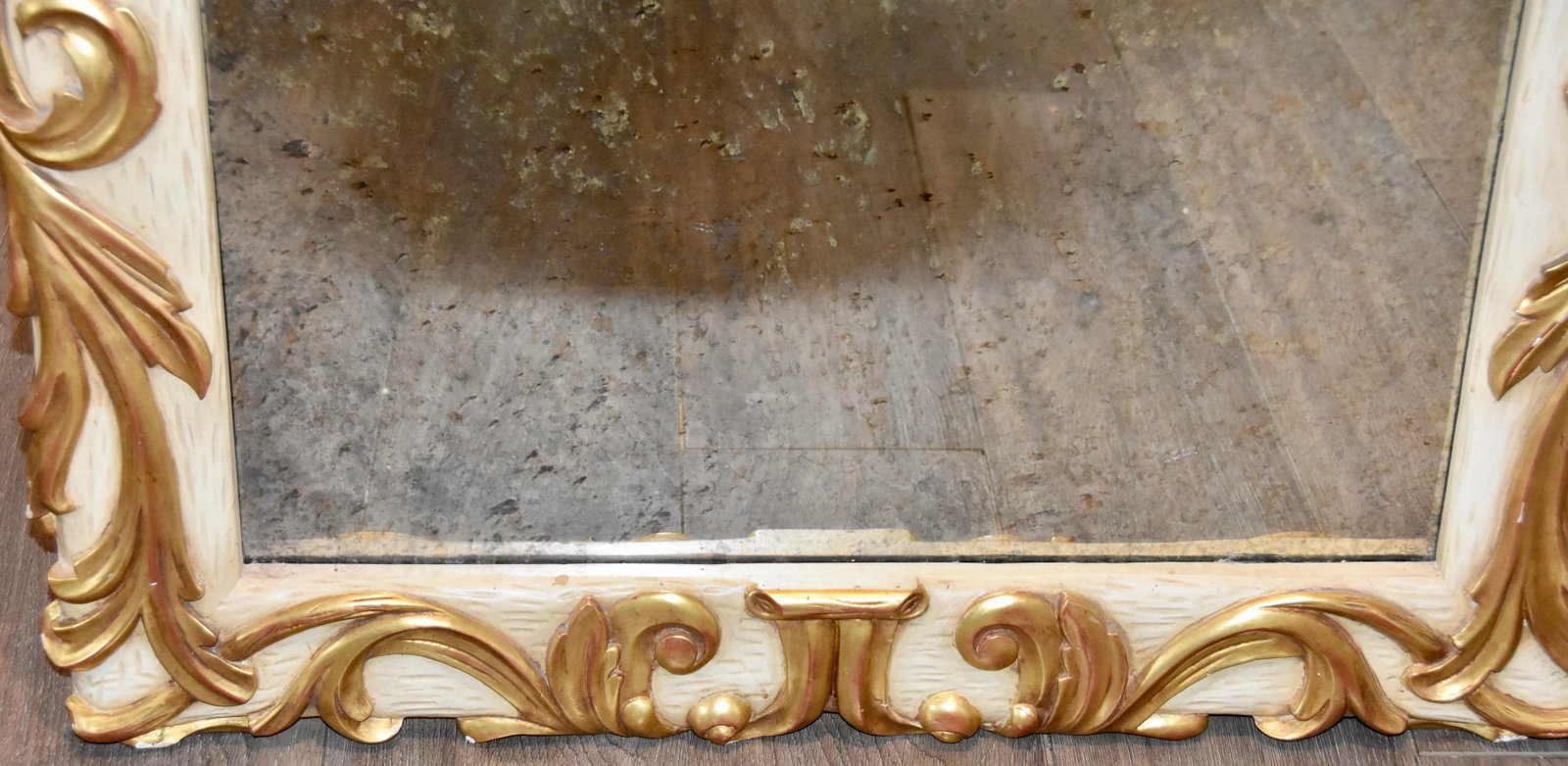 Louis XVI Rococo Style Wood Gold Gilt Floor Aged Mirror - 3