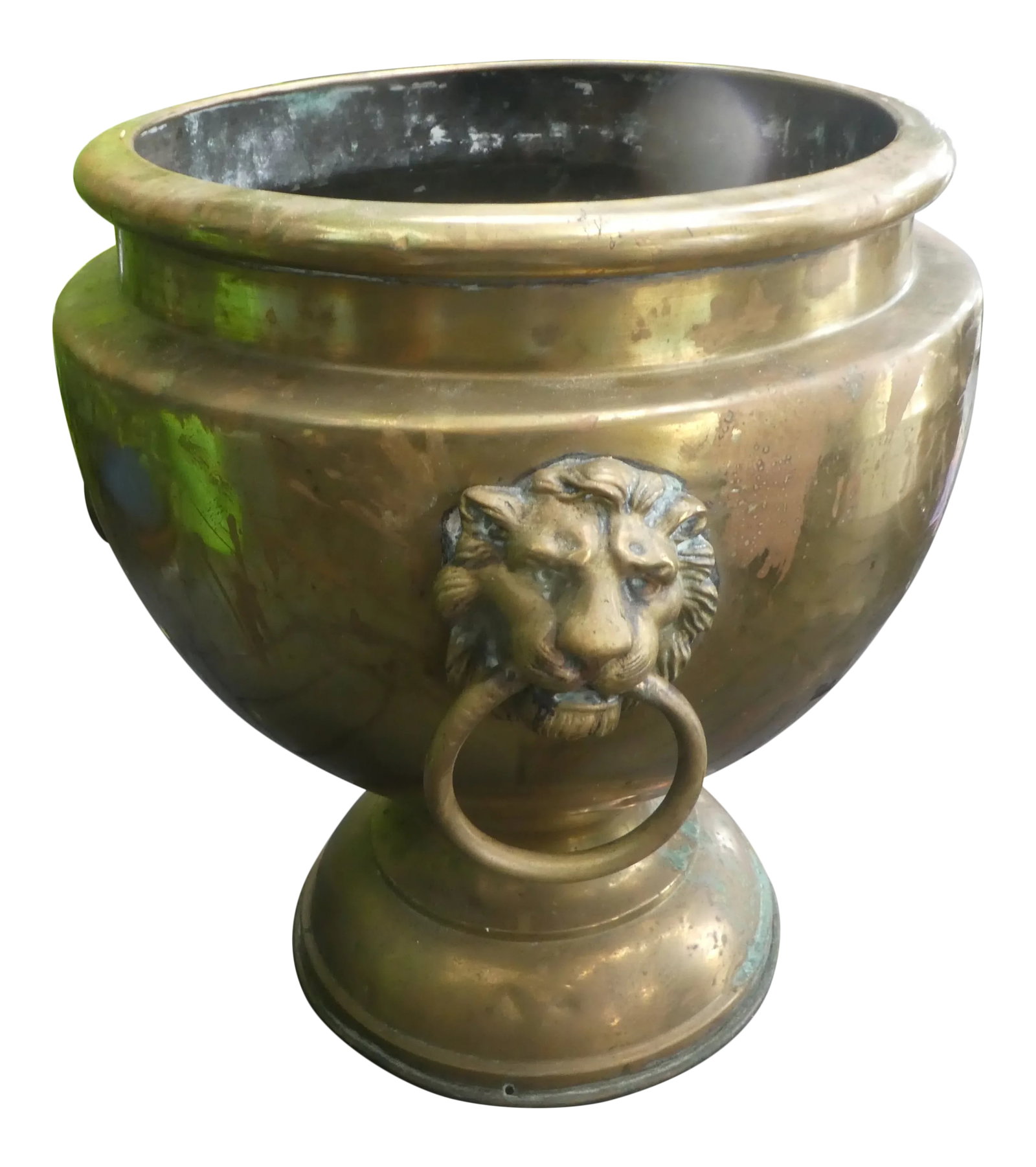 19th Century French Brass Planter With Lion's Heads (1 of 11)