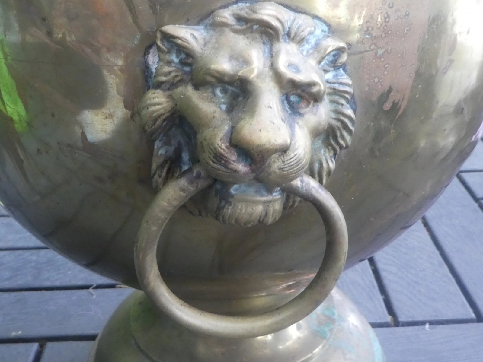 19th Century French Brass Planter With Lion's Heads - 7