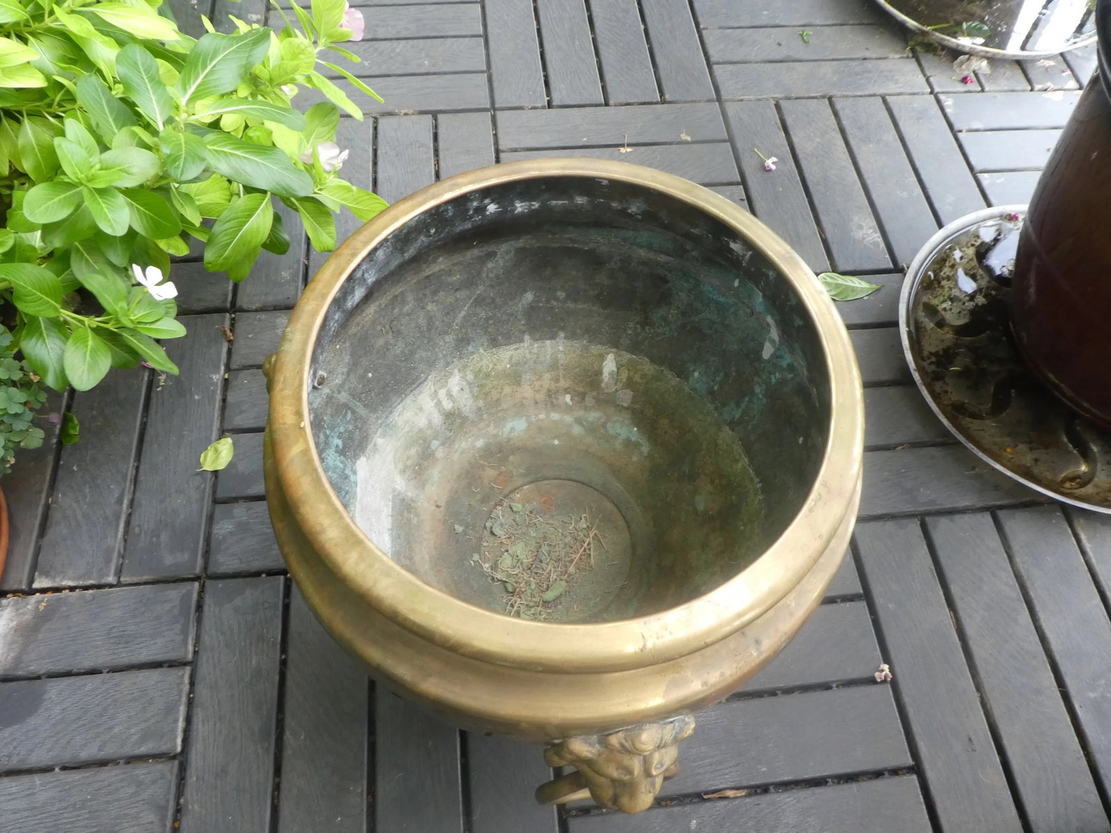 19th Century French Brass Planter With Lion's Heads - 9