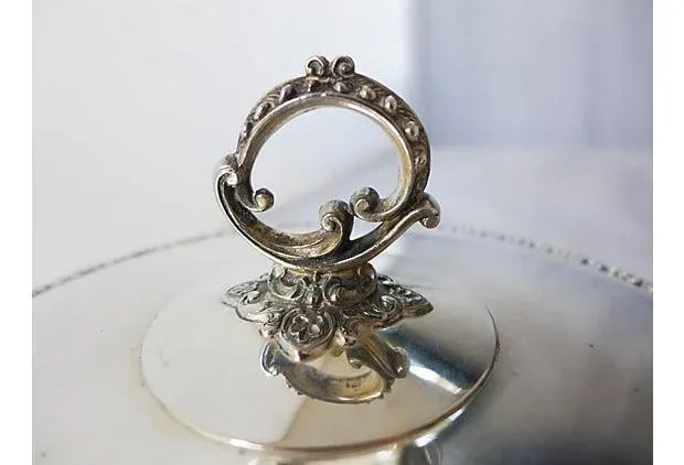Antique Silverplate Covered Bowl - 4
