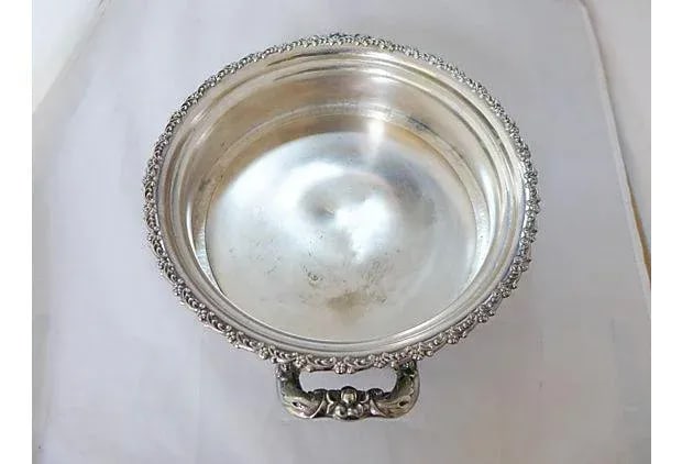 Antique Silverplate Covered Bowl - 6