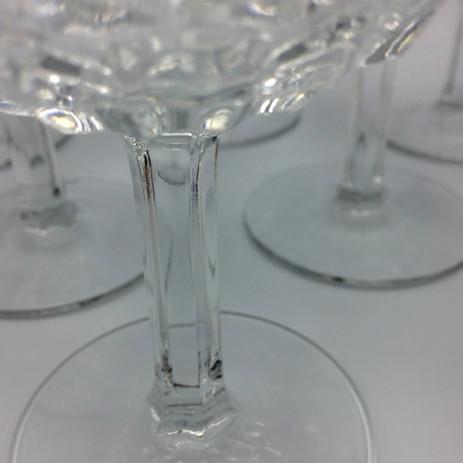 Fostoria American Clear Champagne or Tall Sherbet Pressed Glasses - Set of 7 - 4