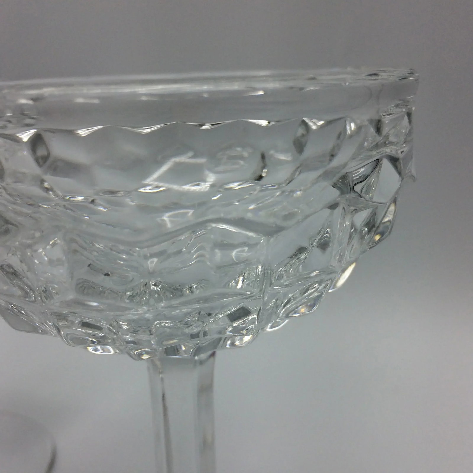 Fostoria American Clear Champagne or Tall Sherbet Pressed Glasses - Set of 7 - 5