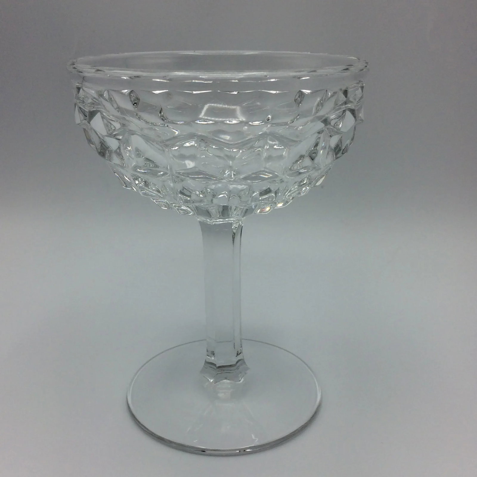Fostoria American Clear Champagne or Tall Sherbet Pressed Glasses - Set of 7 - 7