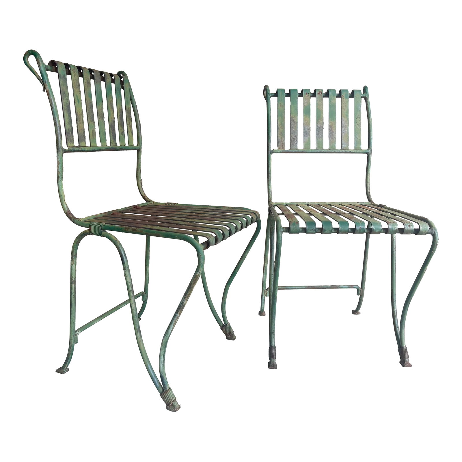 Rare 19th Century Antique French Wrought Iron Garden Chairs - A Pair (1 of 12)