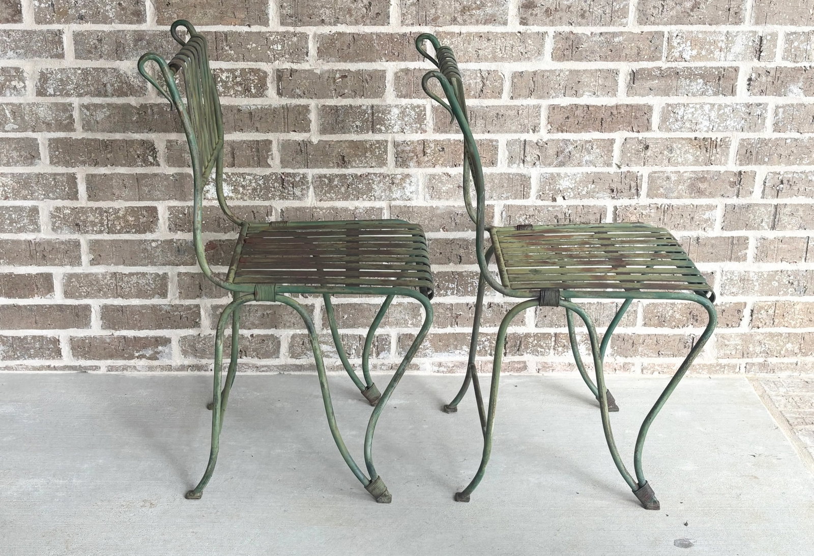 Rare 19th Century Antique French Wrought Iron Garden Chairs - A Pair - 5