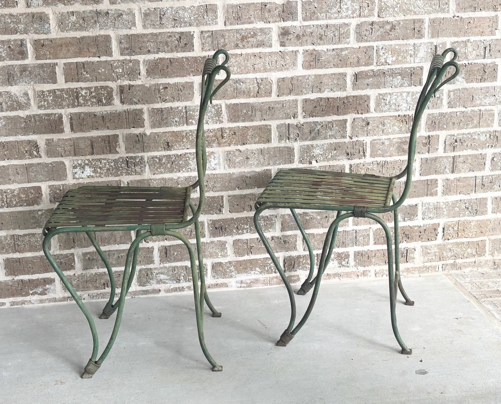 Rare 19th Century Antique French Wrought Iron Garden Chairs - A Pair - 7
