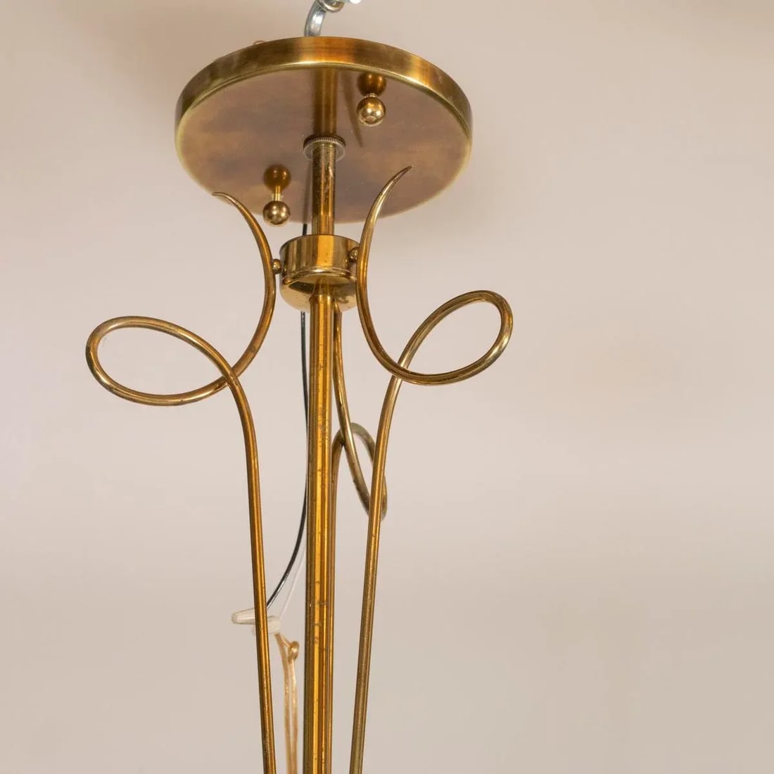 Lattimo Glass and Brass Pendant - 5