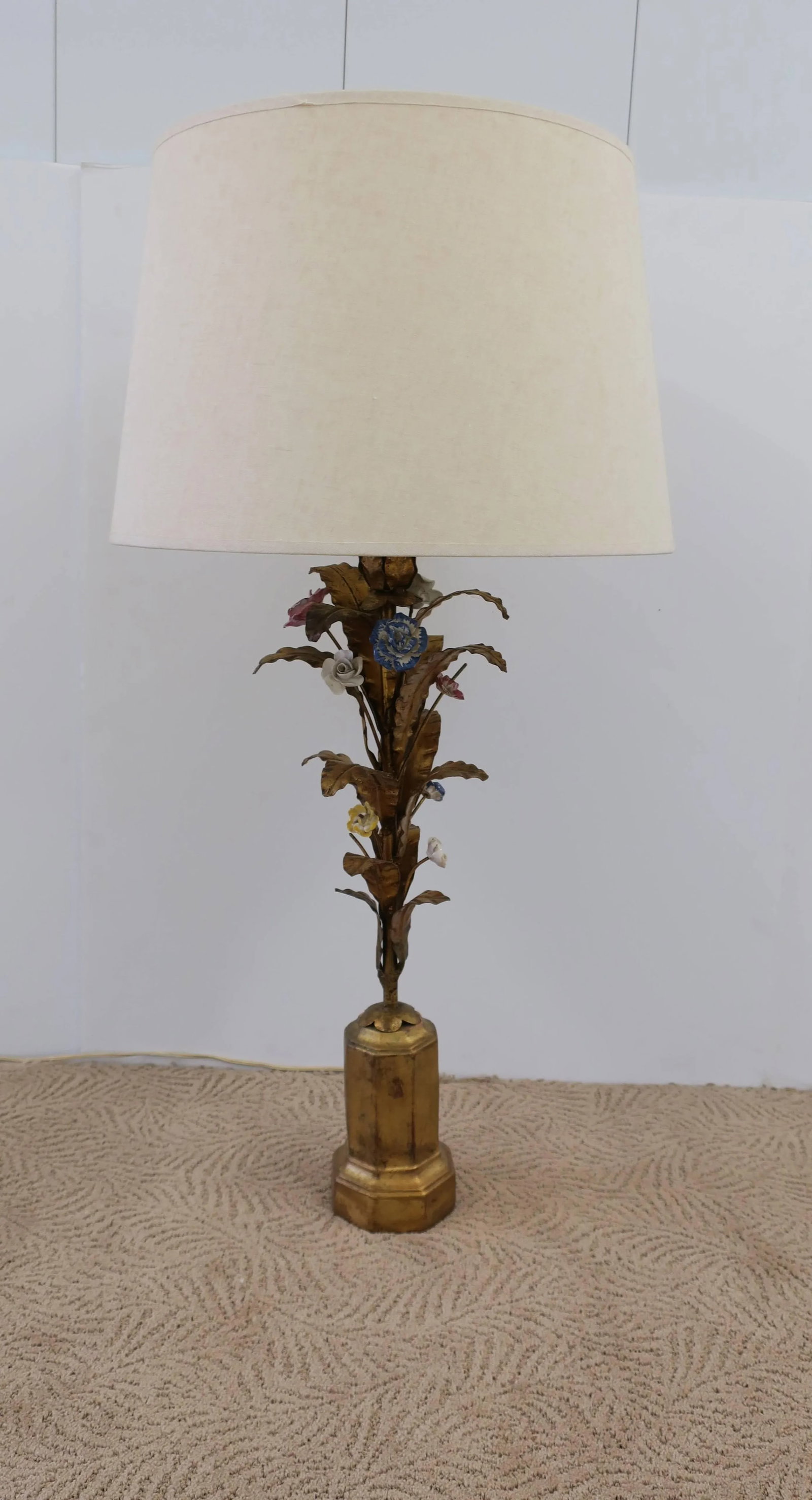 Italian Gold Gilt Tole Table Lamps - a Pair - 7