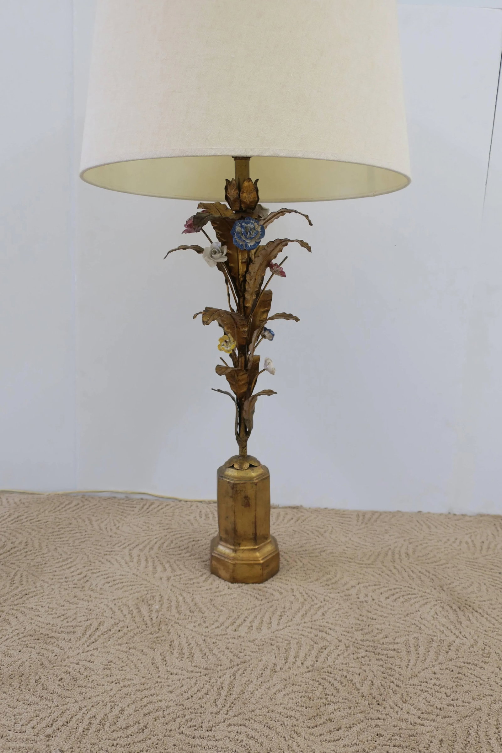 Italian Gold Gilt Tole Table Lamps - a Pair - 9
