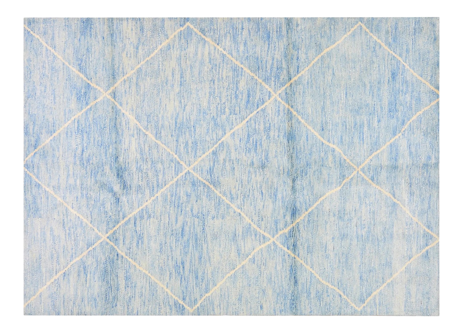 Moroccan Hand Knotted Beni Ourain Rug With Natural Color Organic Wool Soft Texture,5'7"x8': Moroccan Beni Ourain hand knotted rug with natural colors, contemporary style and soft texture. Condition: Alterations: Original Condition Unaltered Imperfections: Some Imperfections Condition Notes: