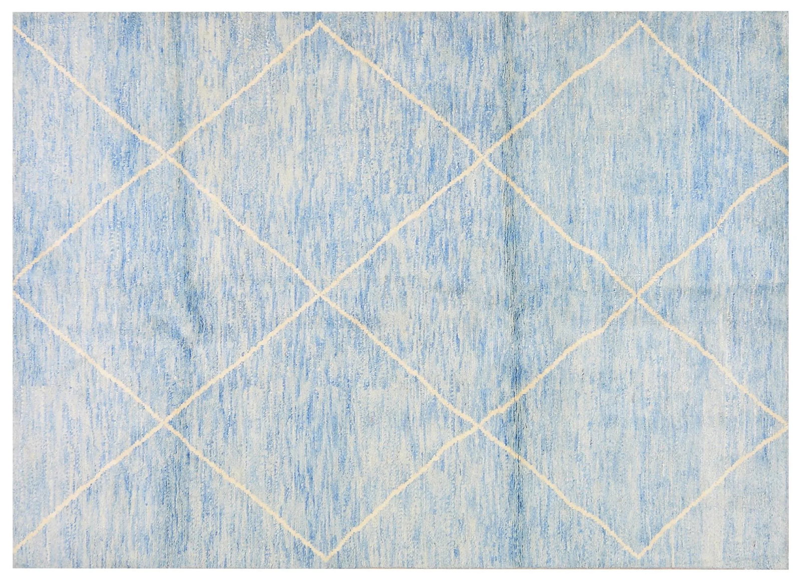 Moroccan Hand Knotted Beni Ourain Rug With Natural Color Organic Wool Soft Texture,5'7"x8' - 5