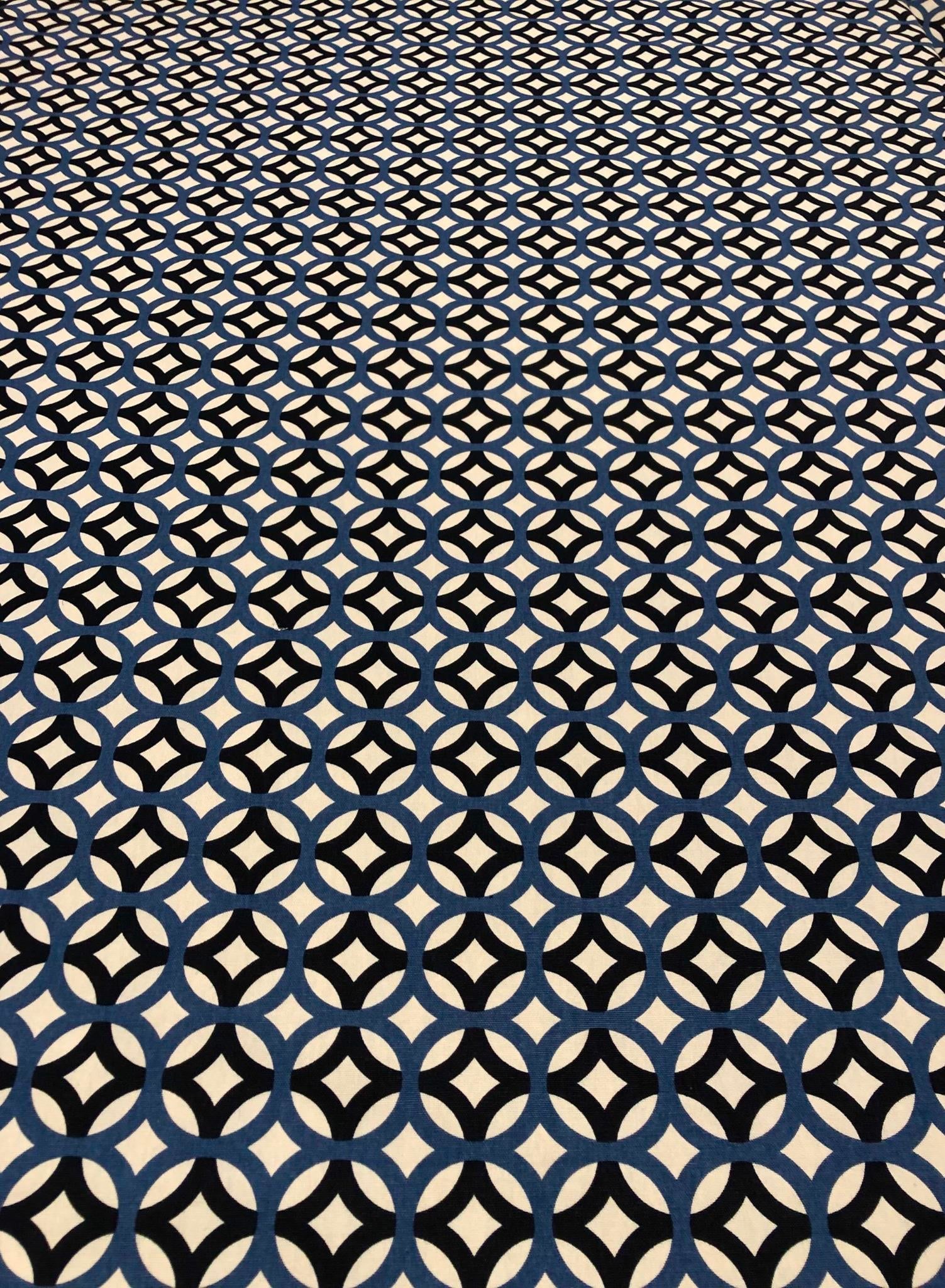 Richloom Lyndon - Mid-Century Modern Style Navy Circular Blue and White Multipurpose Fabric - 58.5 Y - 4