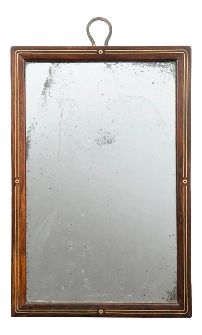 Antique Brass Inlaid Traveling Mirror (1 of 7)