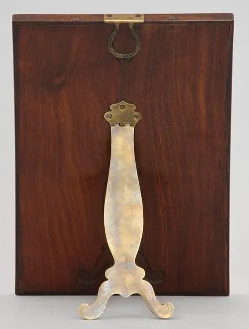 Antique Brass Inlaid Traveling Mirror - 4