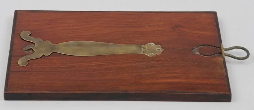 Antique Brass Inlaid Traveling Mirror - 6