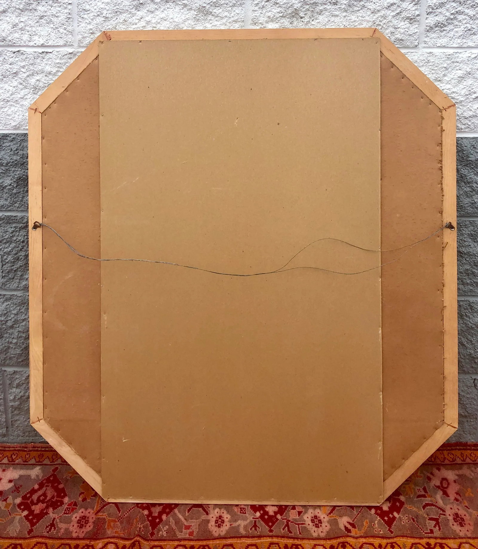 Large Geometric Octagonal Natural Woven Wicker Mirror - 9