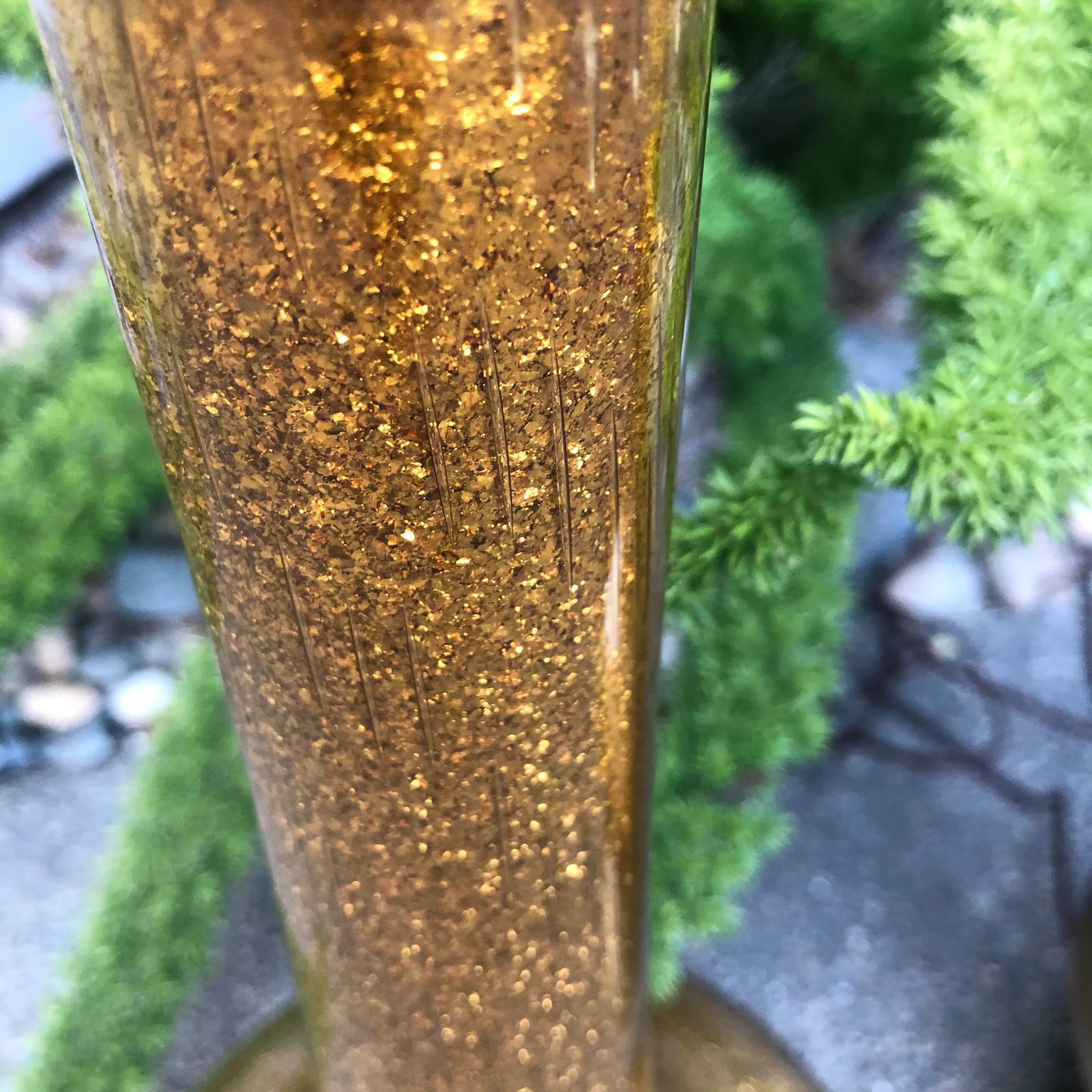 Hollywood Regency Gold Speckled Glass Table Lamps - a Pair - 4