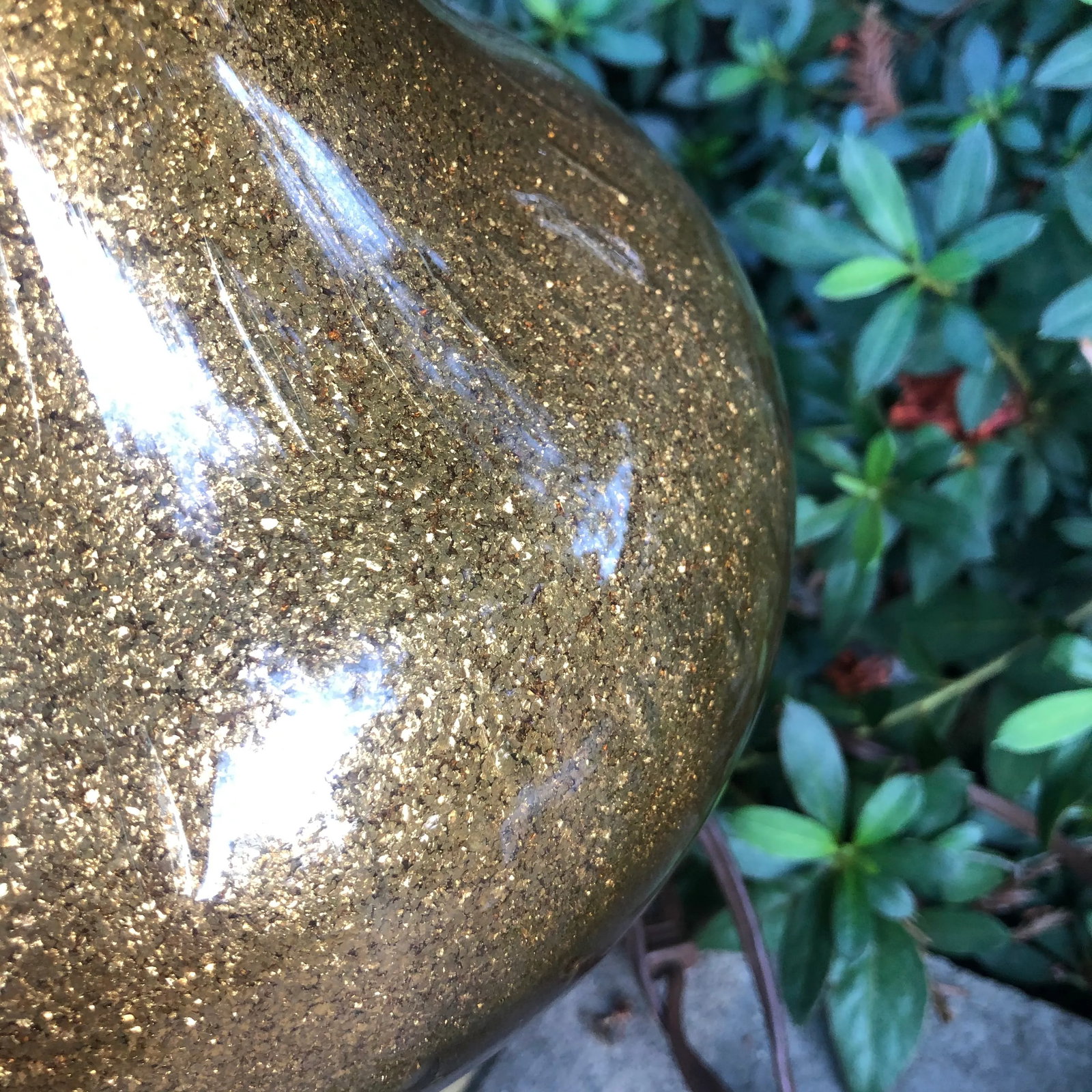 Hollywood Regency Gold Speckled Glass Table Lamps - a Pair - 5