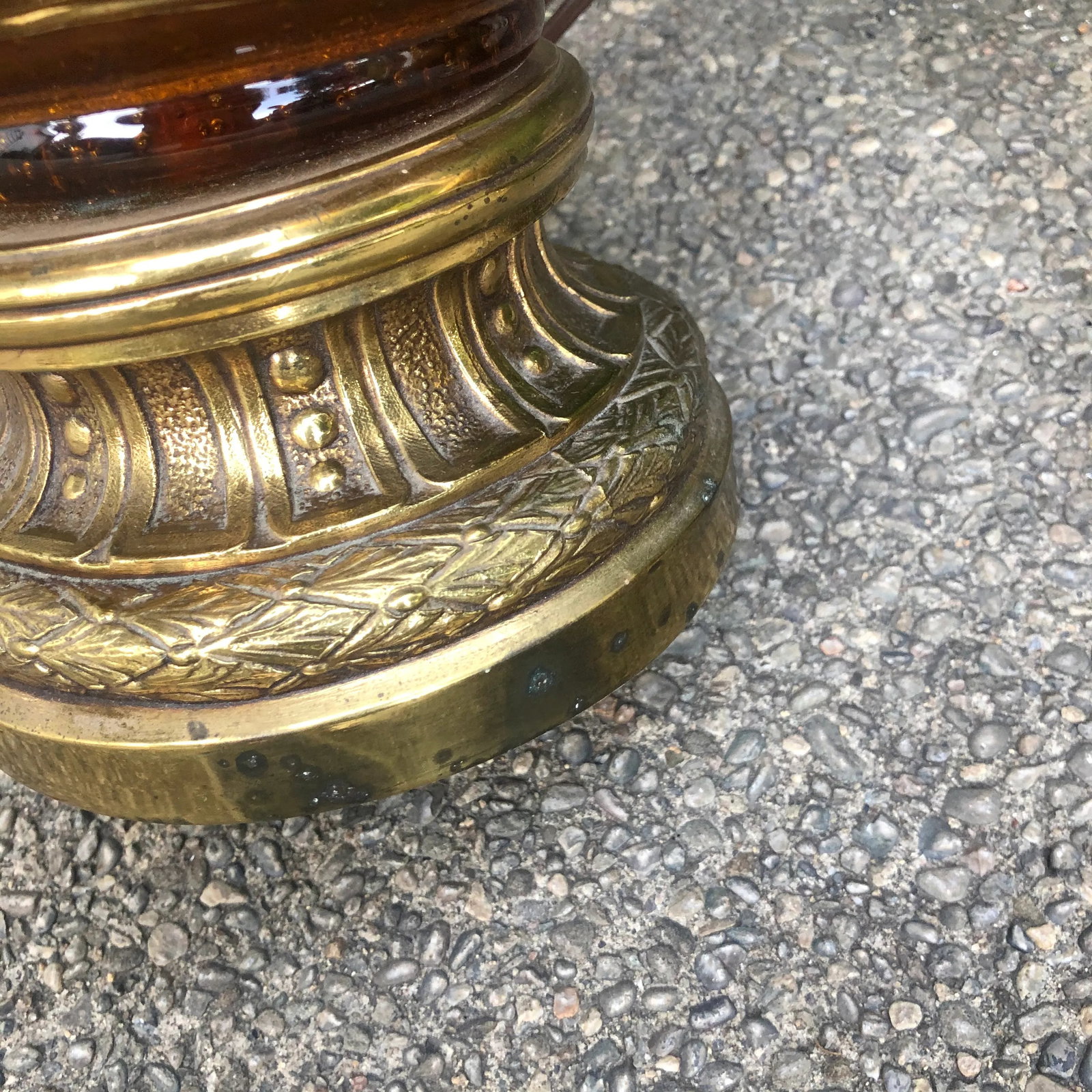 Hollywood Regency Gold Speckled Glass Table Lamps - a Pair - 7