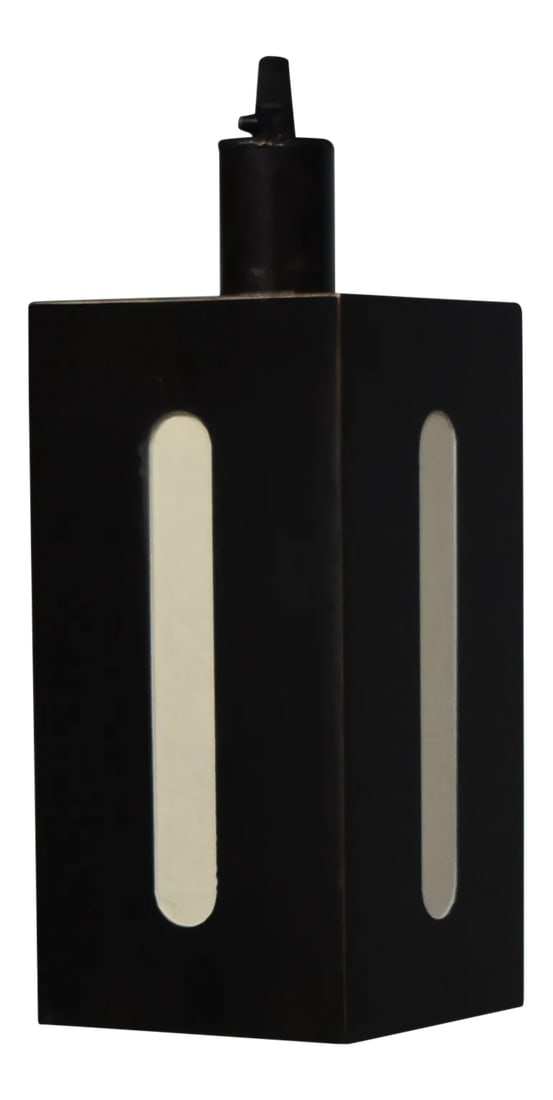 Japanese Inspired Blackened Steel & Rice Paper Light Mission Lantern (1 of 7)