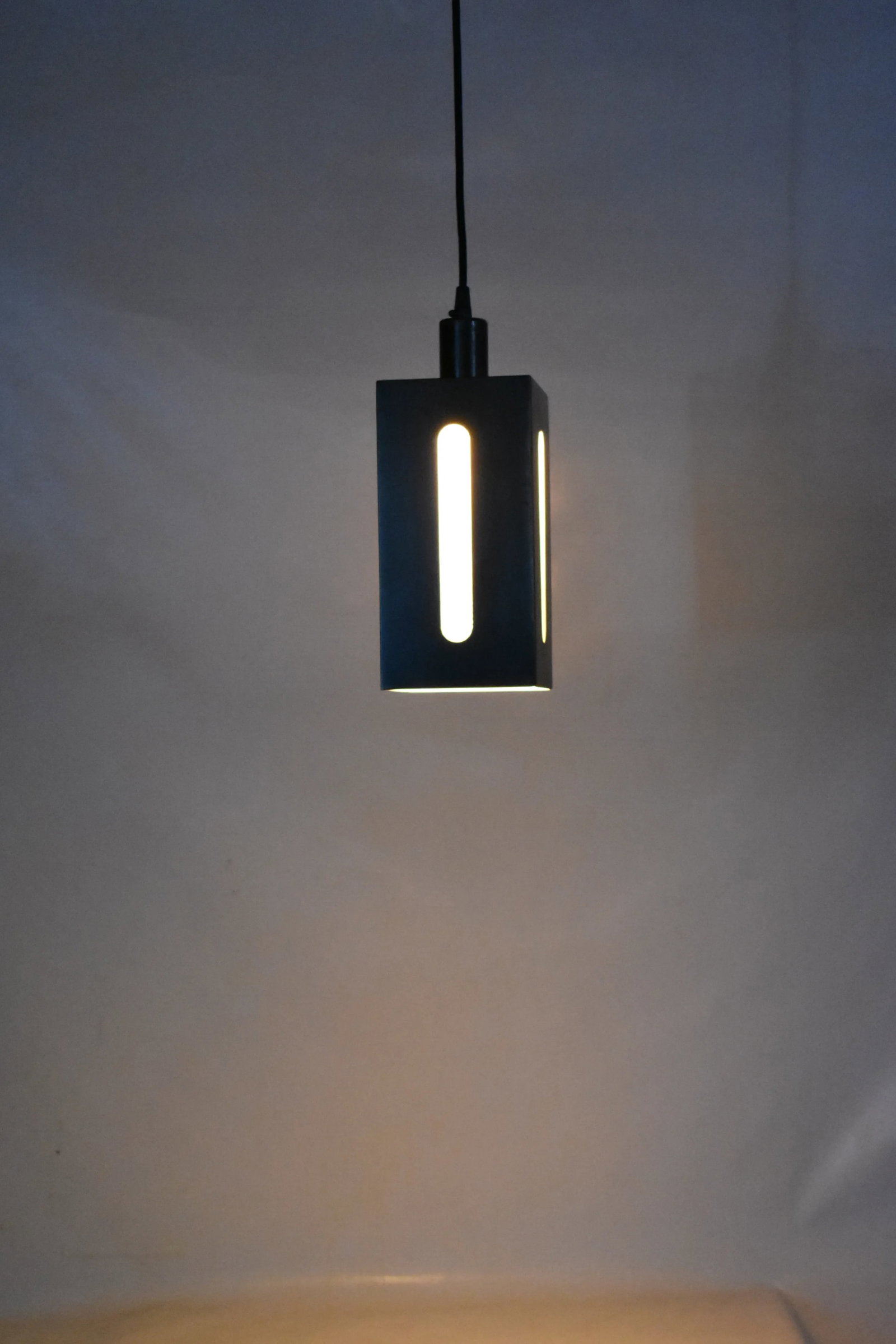 Japanese Inspired Blackened Steel & Rice Paper Light Mission Lantern - 2