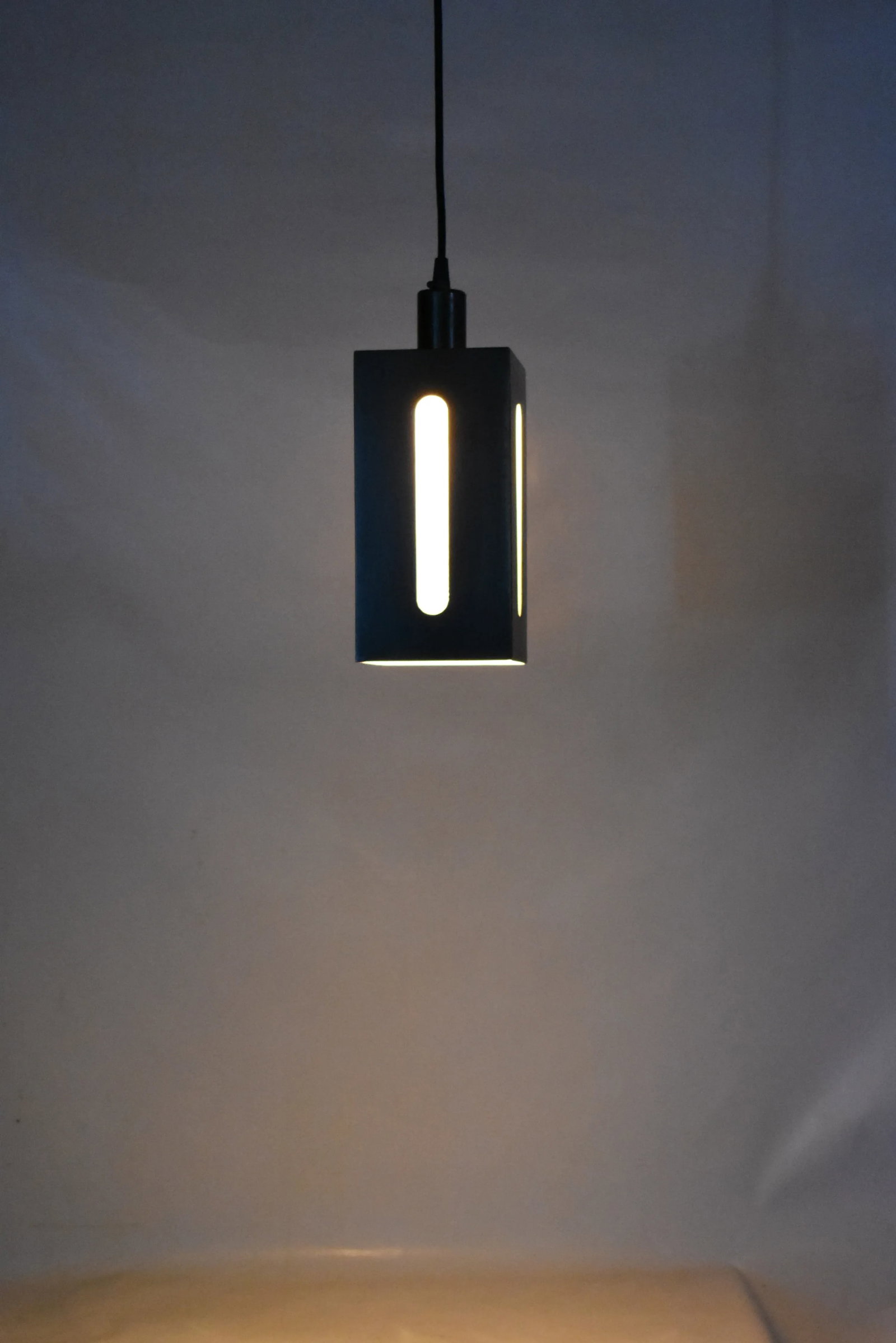 Japanese Inspired Blackened Steel & Rice Paper Light Mission Lantern - 3