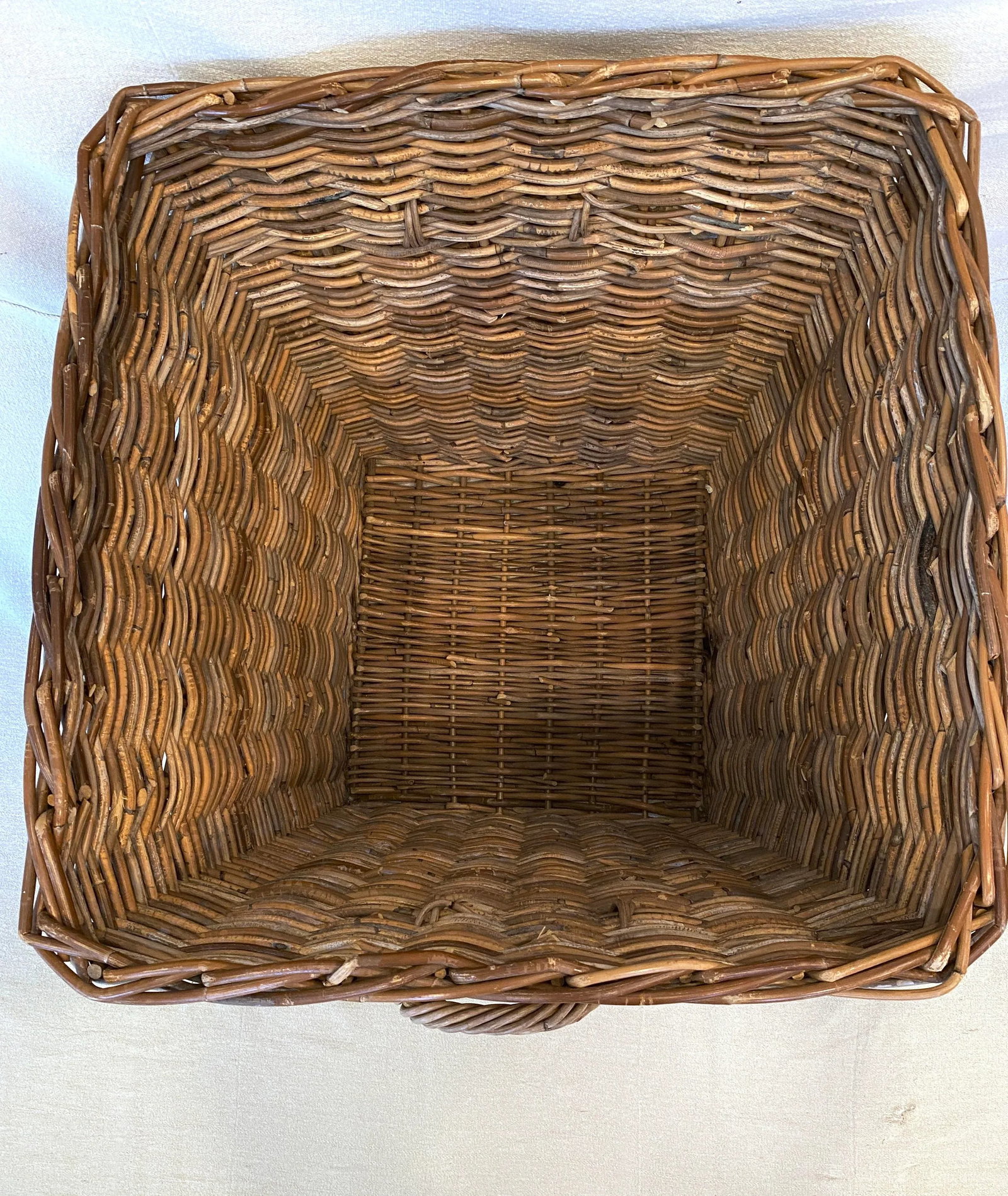 French Large Wicker Handled Basket - 9