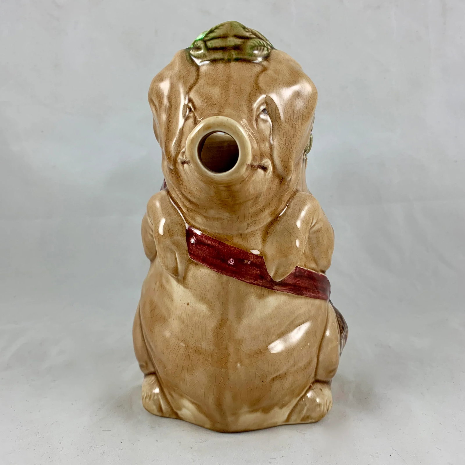 Frie Onnaing Barbotine Majolica Cochon Au Jambon Pig & Ham Pitcher - 7