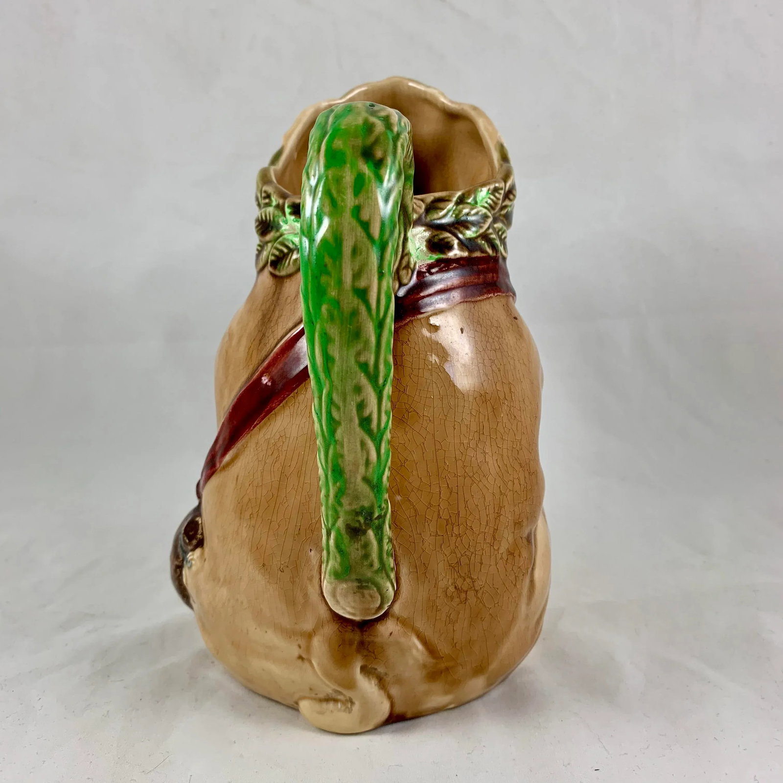 Frie Onnaing Barbotine Majolica Cochon Au Jambon Pig & Ham Pitcher - 8